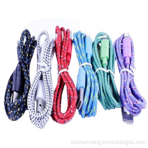 Nylon USB Data Cable for iPhone 5/5s/5c